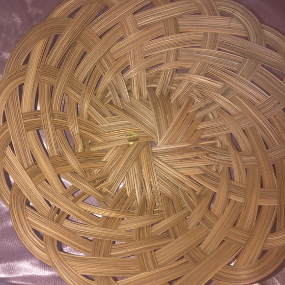 Vintage Set of 2 woven wooden round baskets - Picture 9 of 12